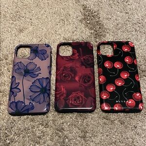 Burga Floral and Cherry iPhone 11 Pro Max Cases - Purple, Red, Black